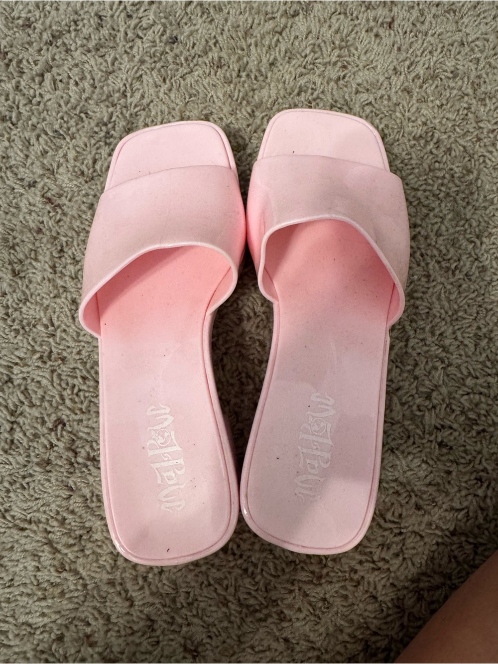 Pink Slide heels for Women - Casual Open-Toe Comfort